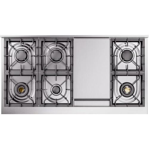 Ilve UP48FQNMPWHC Nostalgie 48 Inch Dual Fuel Range with 8 Sealed Bu...