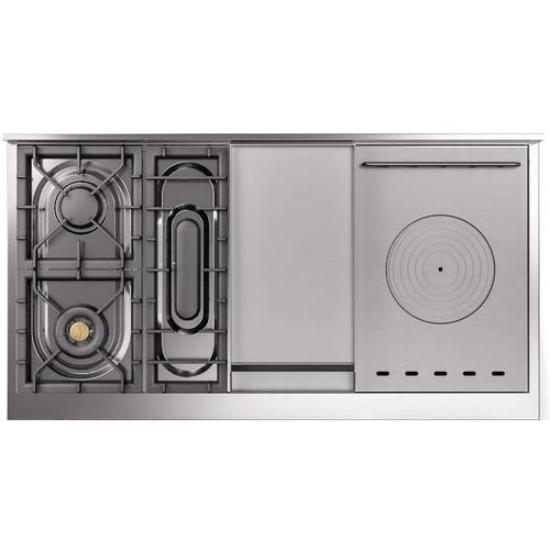 Ilve UP48FSQNMPWHPLP Nostalgie 48 Inch Dual Fuel Range with 5 Sealed Bu...