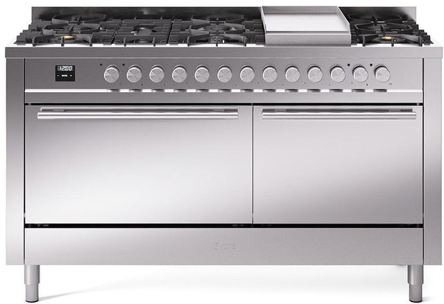 Ilve UP60FQMPSS Professional Plus 60 Inch Dual Fuel Range with 9 S...