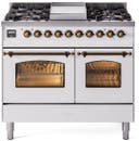 40 Inch Freestanding Dual Fuel Range with 6 Sealed Burners, 4.3 cu. ft. Total Capacity, Storage Drawer, and Griddle