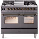 40 Inch Freestanding Dual Fuel Range with 6 Sealed Burners, 4.3 cu. ft. Total Capacity, Storage Drawer, and Griddle
