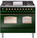 40 Inch Freestanding Dual Fuel Range with 6 Sealed Burners, 4.3 cu. ft. Total Capacity, Storage Drawer, and Griddle