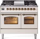 40 Inch Freestanding Dual Fuel Range with 6 Sealed Burners, 4.3 cu. ft. Total Capacity, Storage Drawer, and Griddle