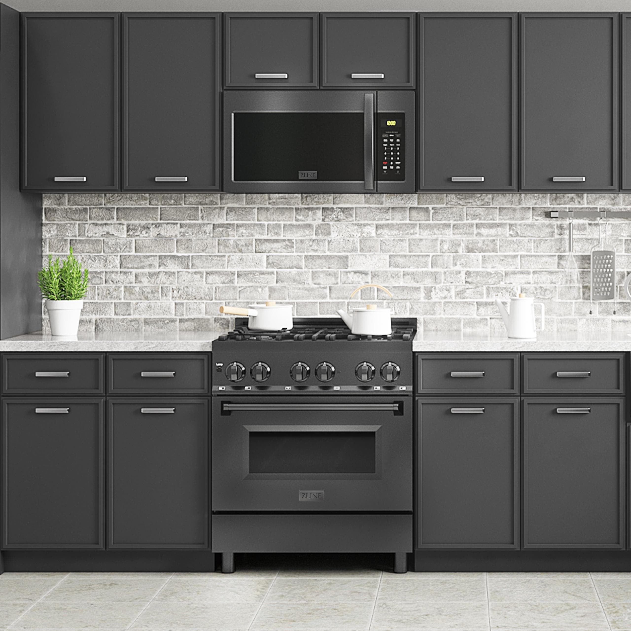 Zline MWOOTR30BS Black Stainless Steel