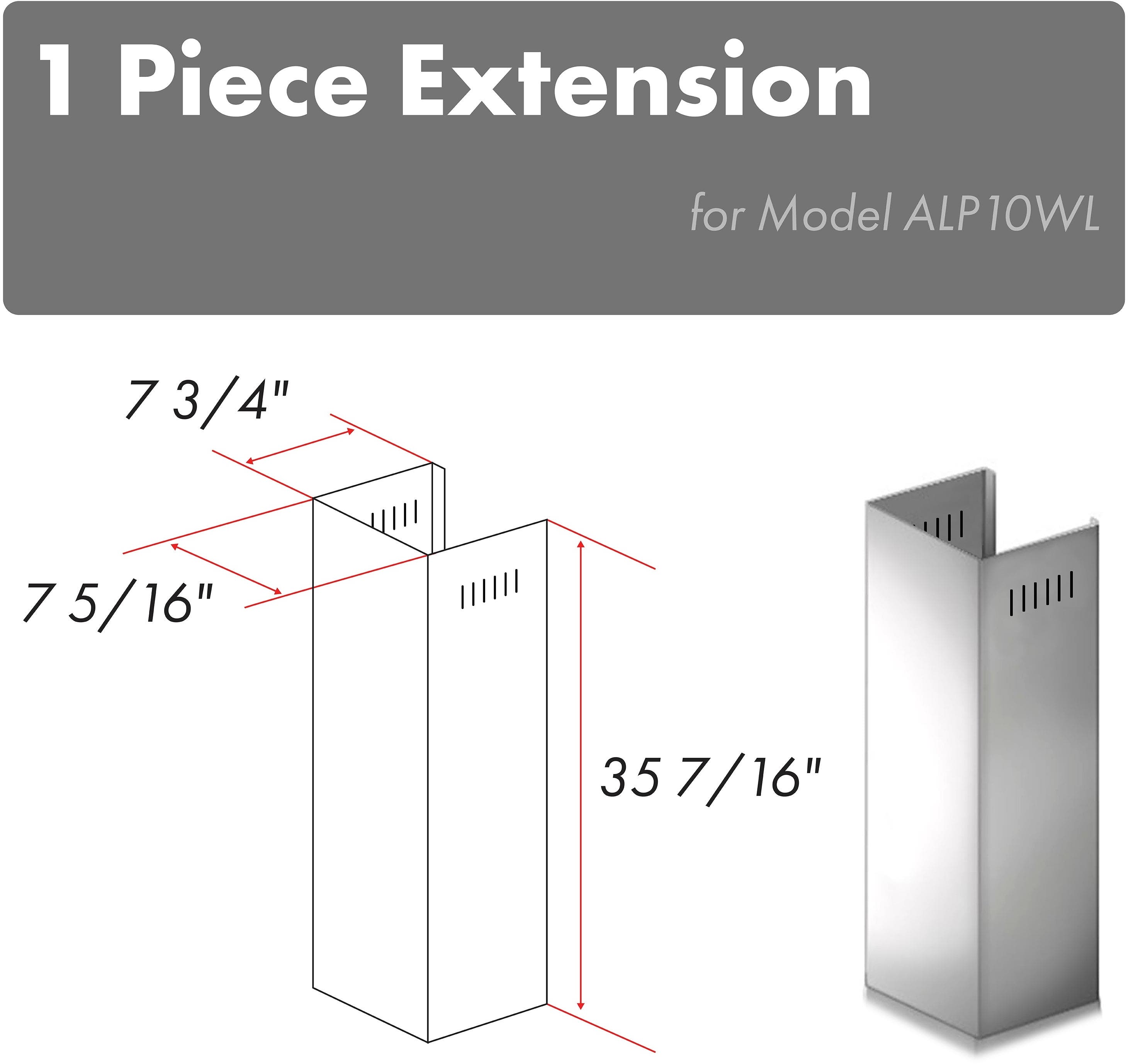 Zline 1PCEXTALP10WL Stainless Steel