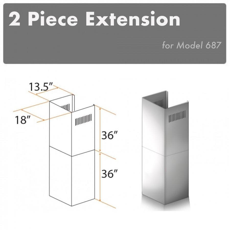 Zline 2PCEXT6814248 Stainless Steel