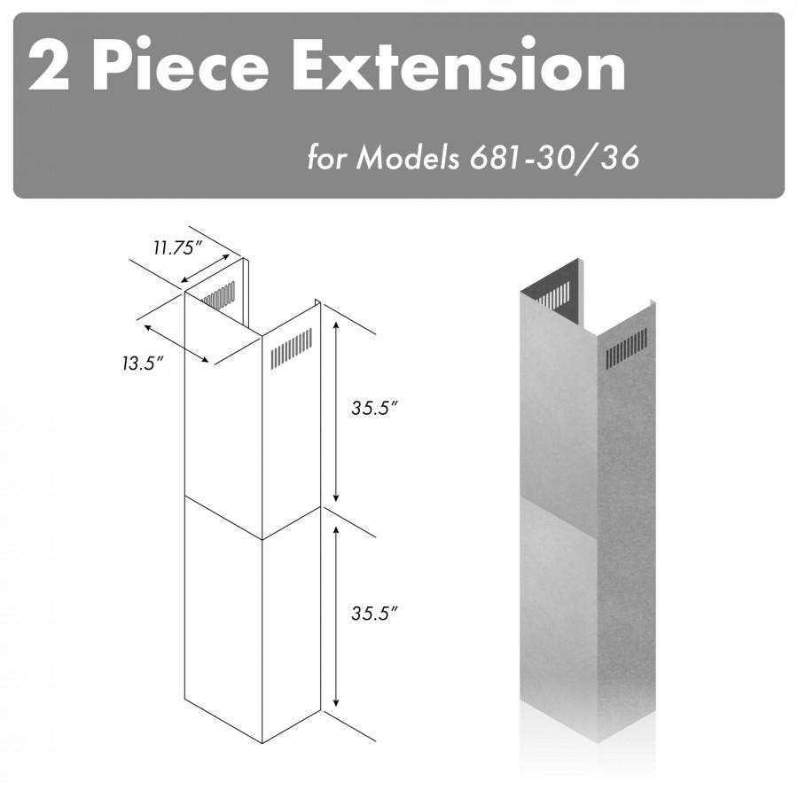 Zline 2PCEXT681I3036 Stainless Steel