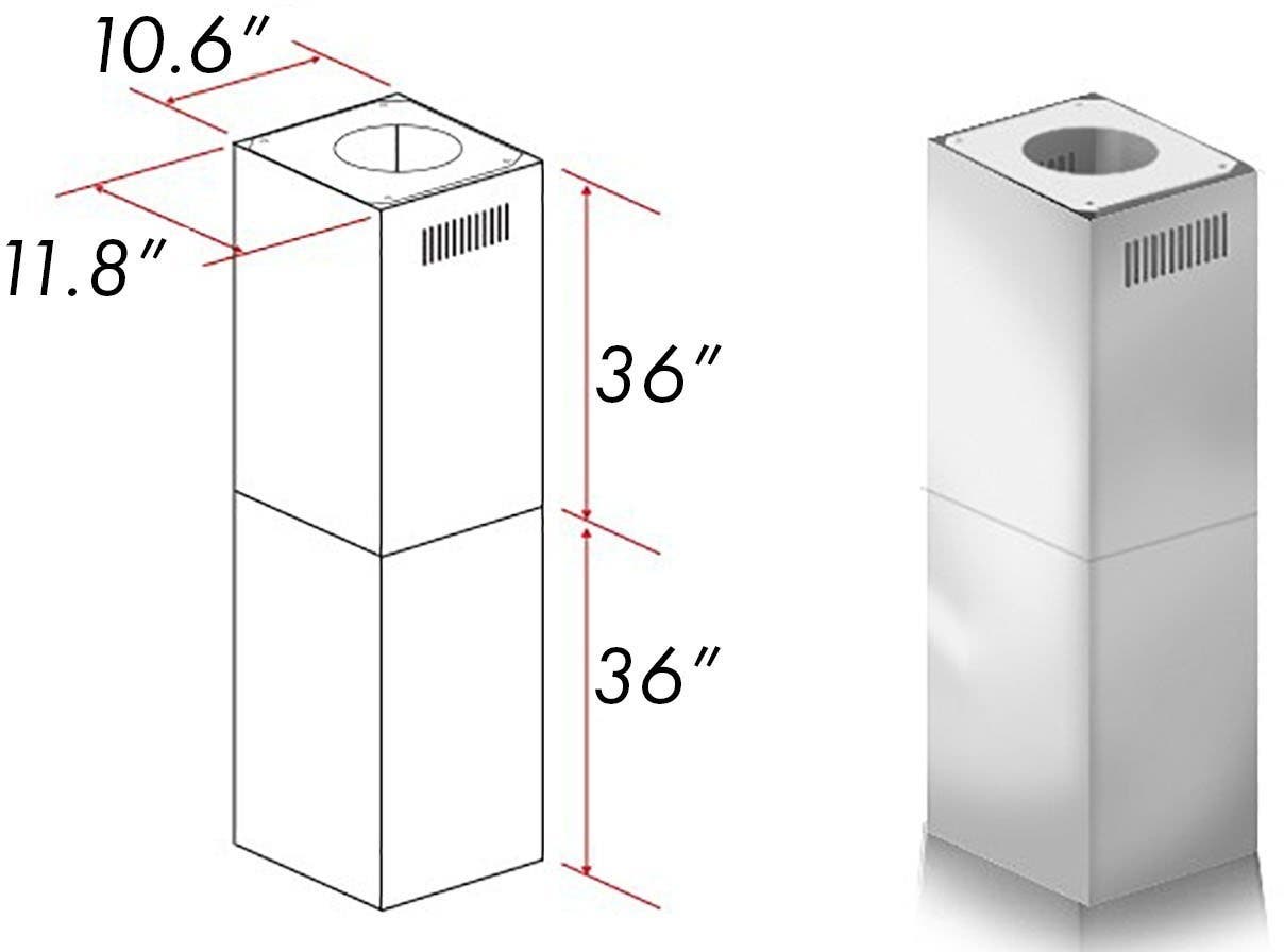 Zline 2PCEXT696 Brushed 430 Stainless Steel