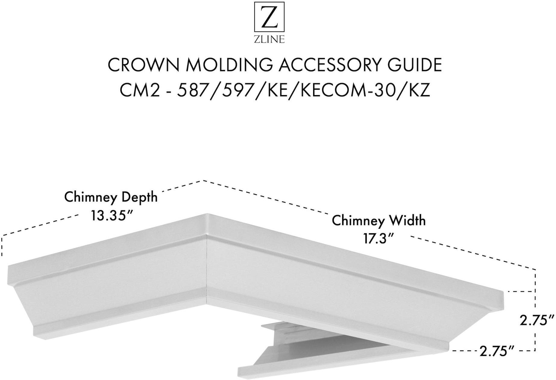 Zline CM2587597KEKECOM30KZ Brushed 430 Stainless Steel
