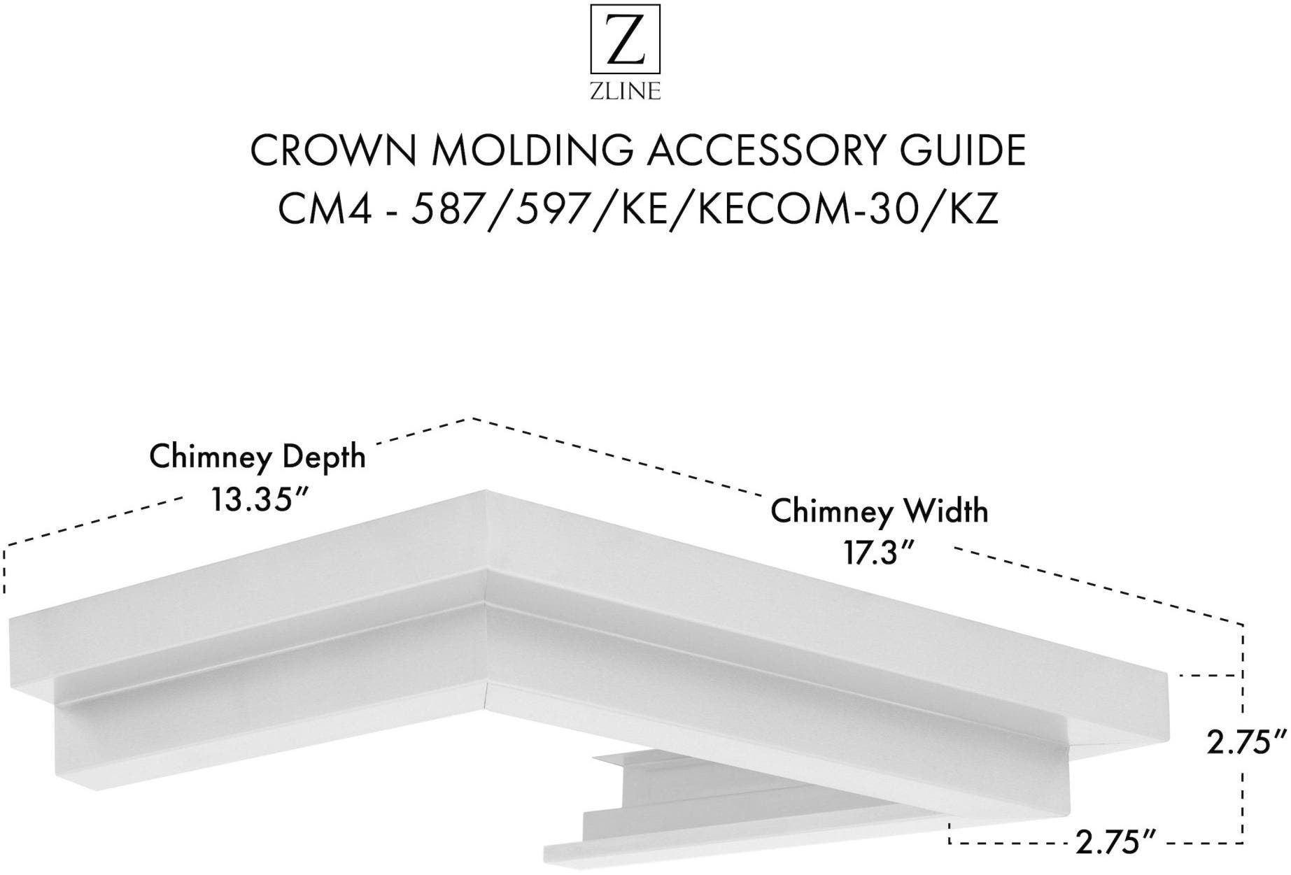 Zline CM4587597KEKECOM30KZ Brushed 430 Stainless Steel