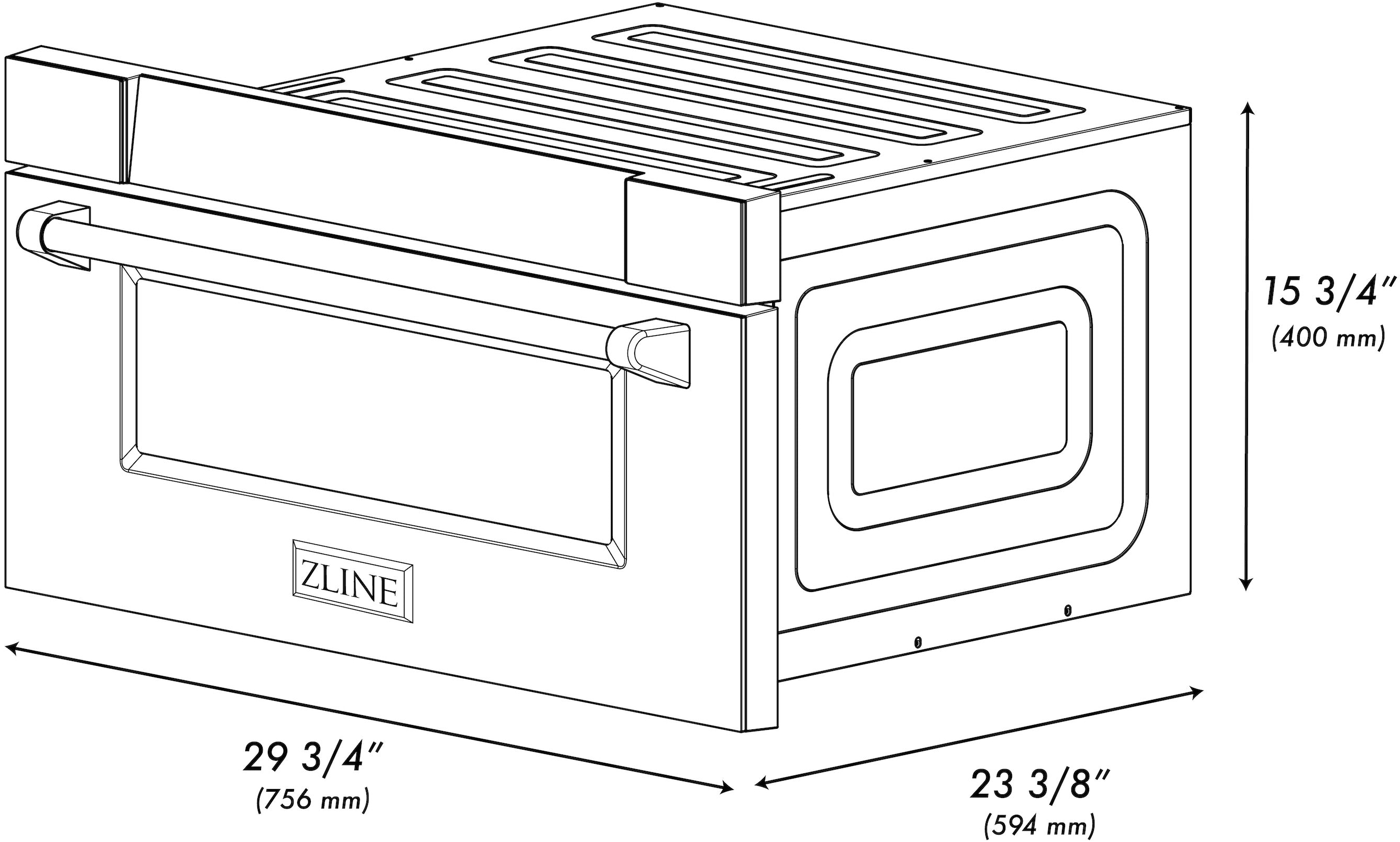 Zline MWD30BS Black Stainless Steel