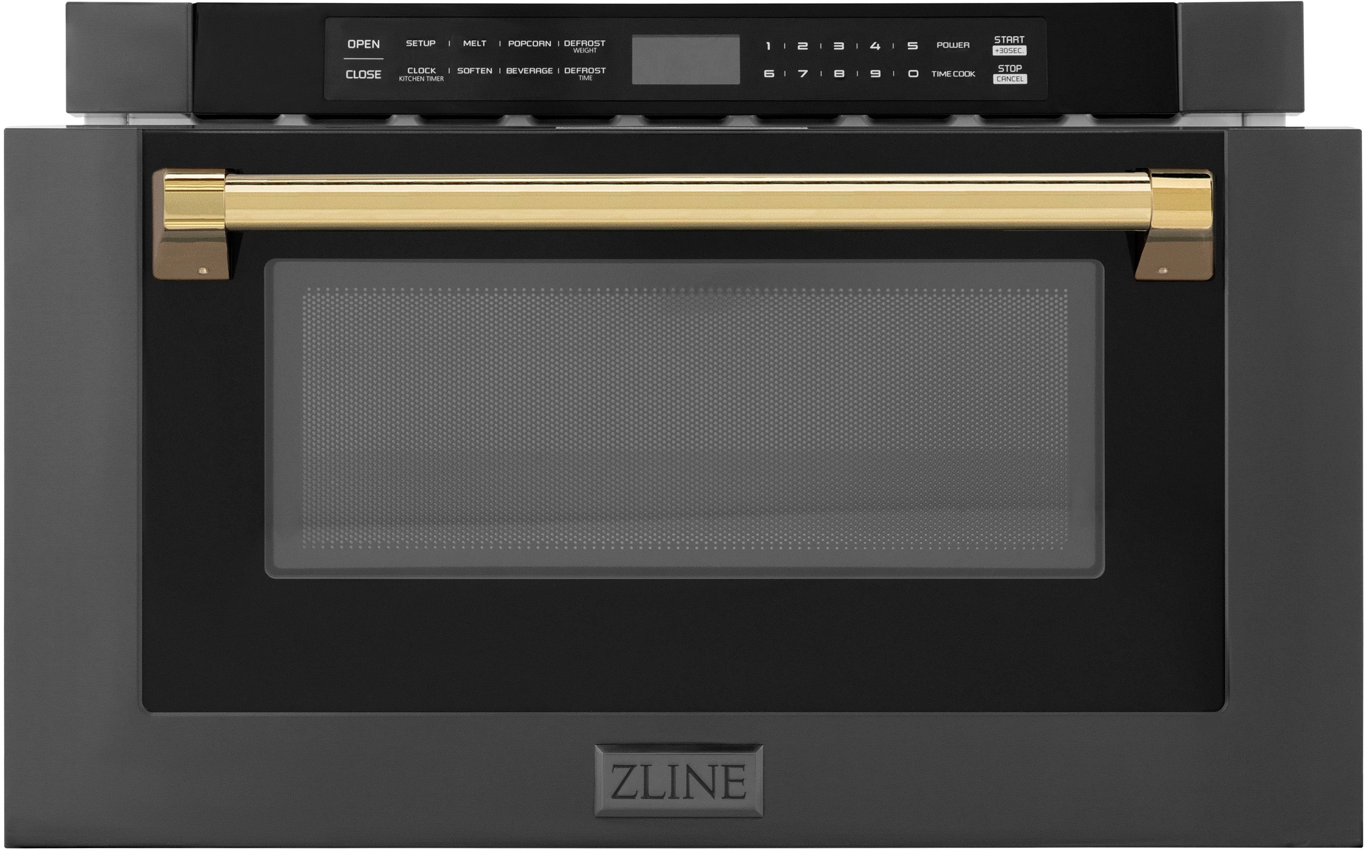 Zline MWDZ1BSHG Black Stainless Steel Polished Gold Accents