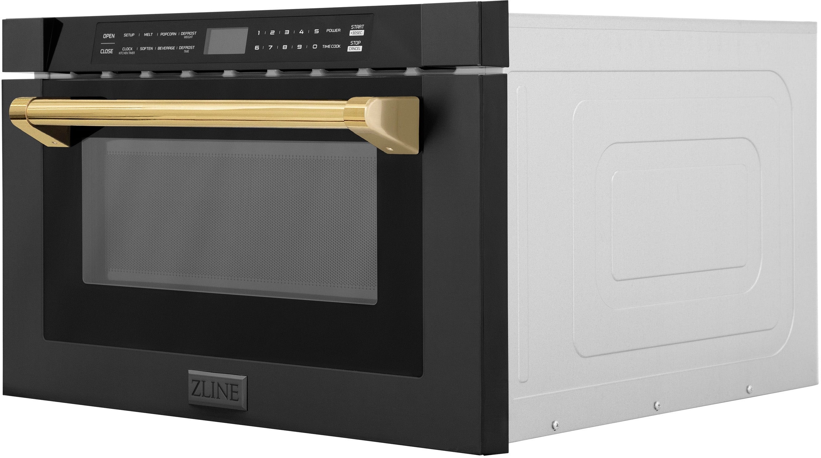 Zline MWDZ1BSHG Black Stainless Steel Polished Gold Accents