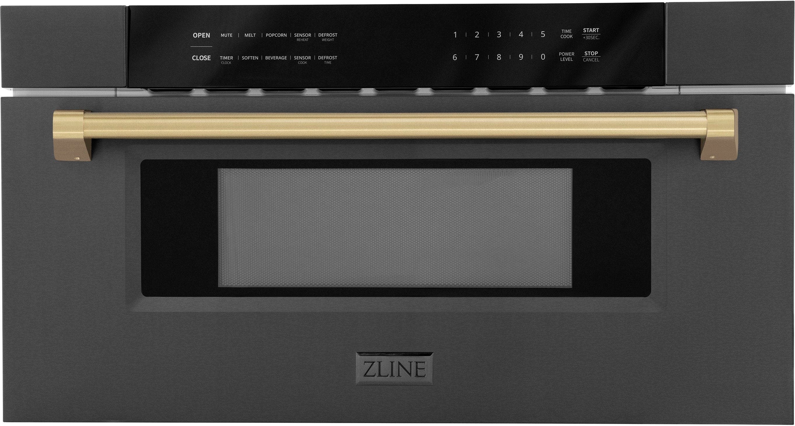 Zline MWDZ30BSCB Black Stainless Steel With Champagne Bronze Accent...