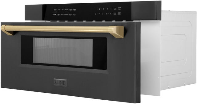 Zline MWDZ30BSCB Built-In Microwave Drawer: Black Stainless Steel, ...