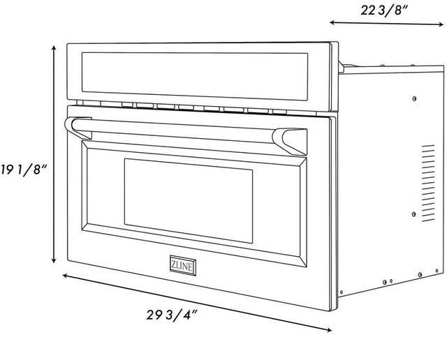 Zline MWO30 30" inch wide, 1.6 cu ft. Built-in Convection Micr...