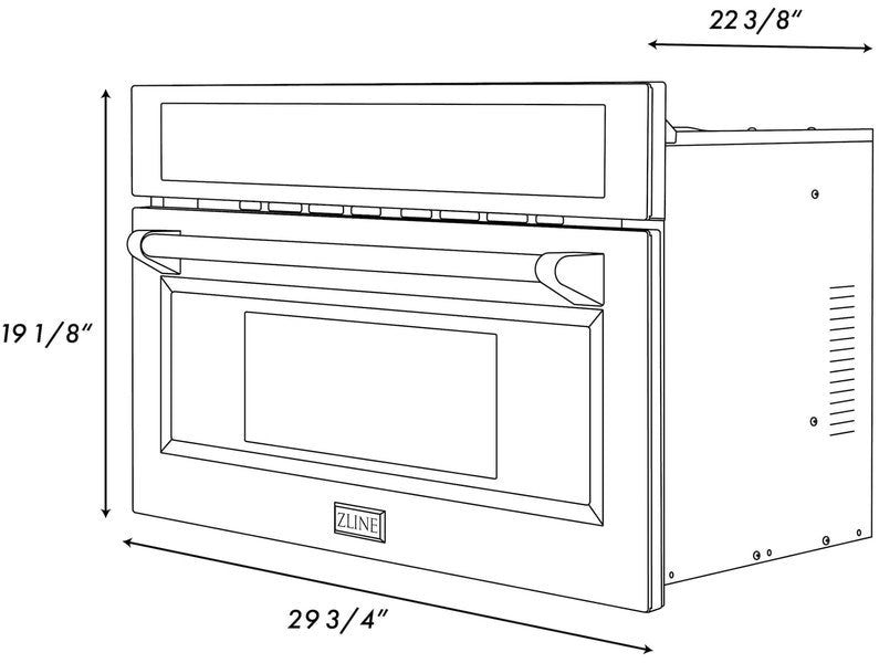 Zline MWO30 30" inch wide, 1.6 cu ft. Built-in Convection Micr...