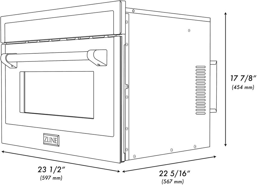 Zline MWOZ24BSCB Autograph Edition 24 Inch 1.6 cu ft. Built-in Conv...