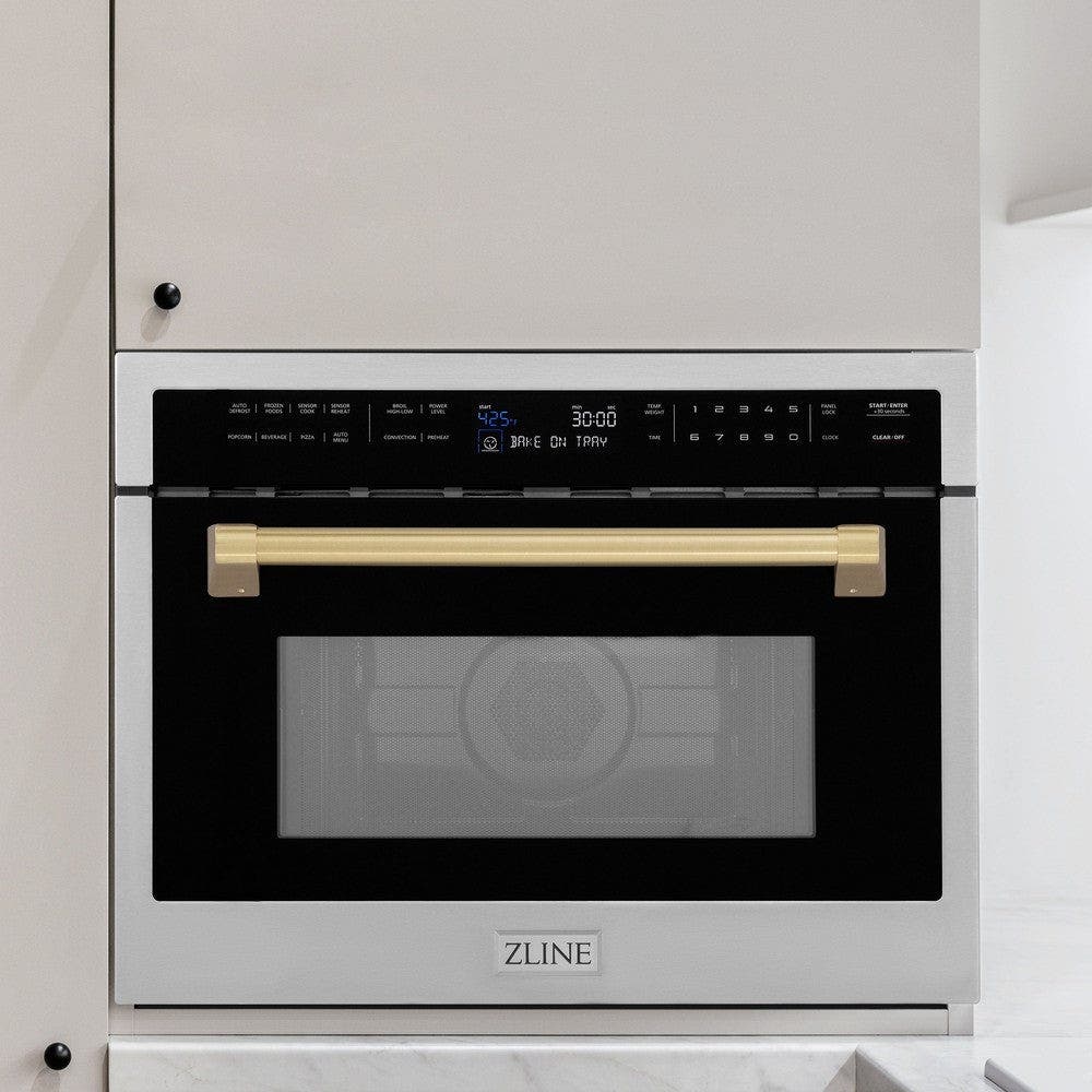 Zline MWOZ24CB Stainless Steel And Champagne Bronze Accents