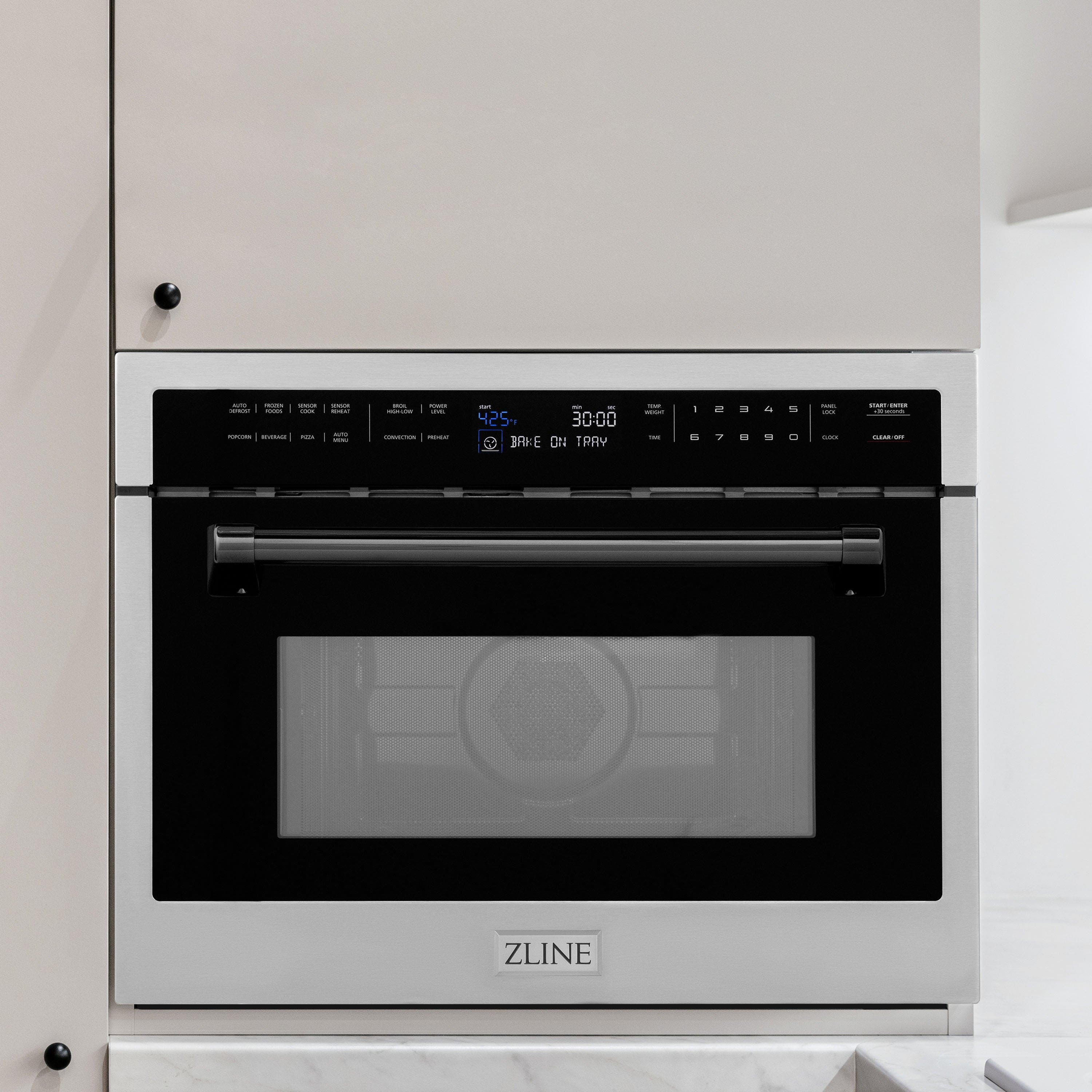 Zline MWOZ24MB Stainless Steel And Matte Black Accents
