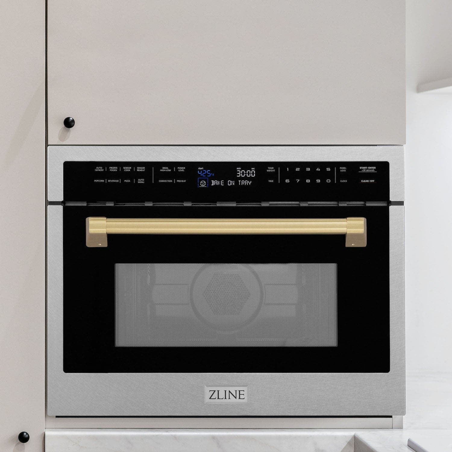 Zline MWOZ24SSCB Durasnow Stainless Steel With Champagne Bronze Acc...
