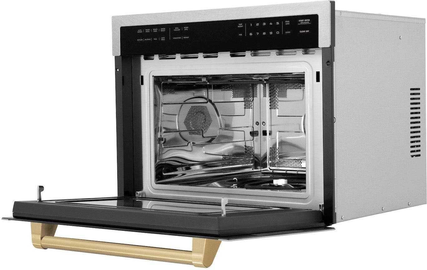 Zline MWOZ24SSCB Durasnow Stainless Steel With Champagne Bronze Acc...