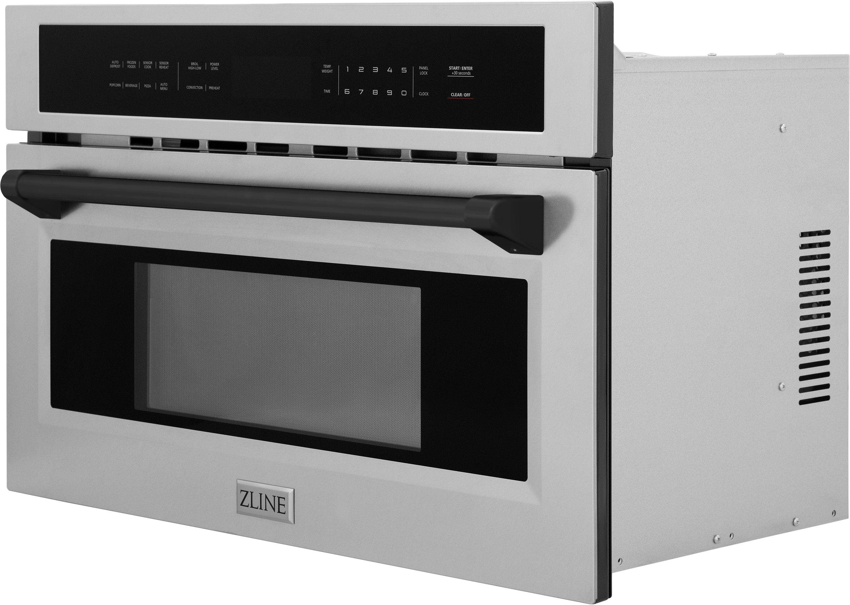 Zline MWOZ30MB Stainless Steel And Matte Black Accents