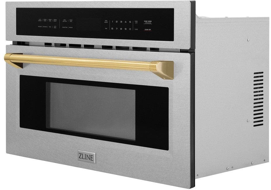 Zline MWOZ30SSG Fingerprint Resistant Stainless Steel And Gold Acc...