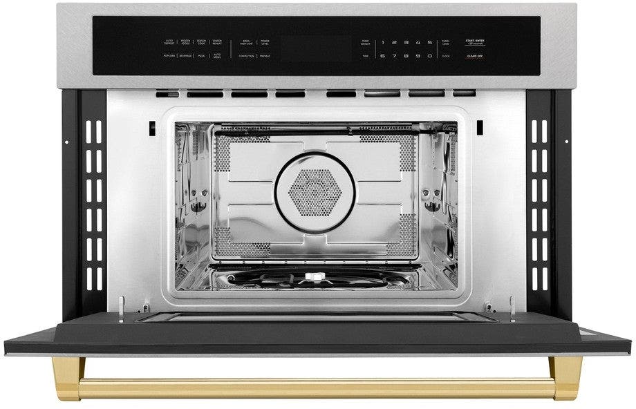 Zline MWOZ30SSG Fingerprint Resistant Stainless Steel And Gold Acc...