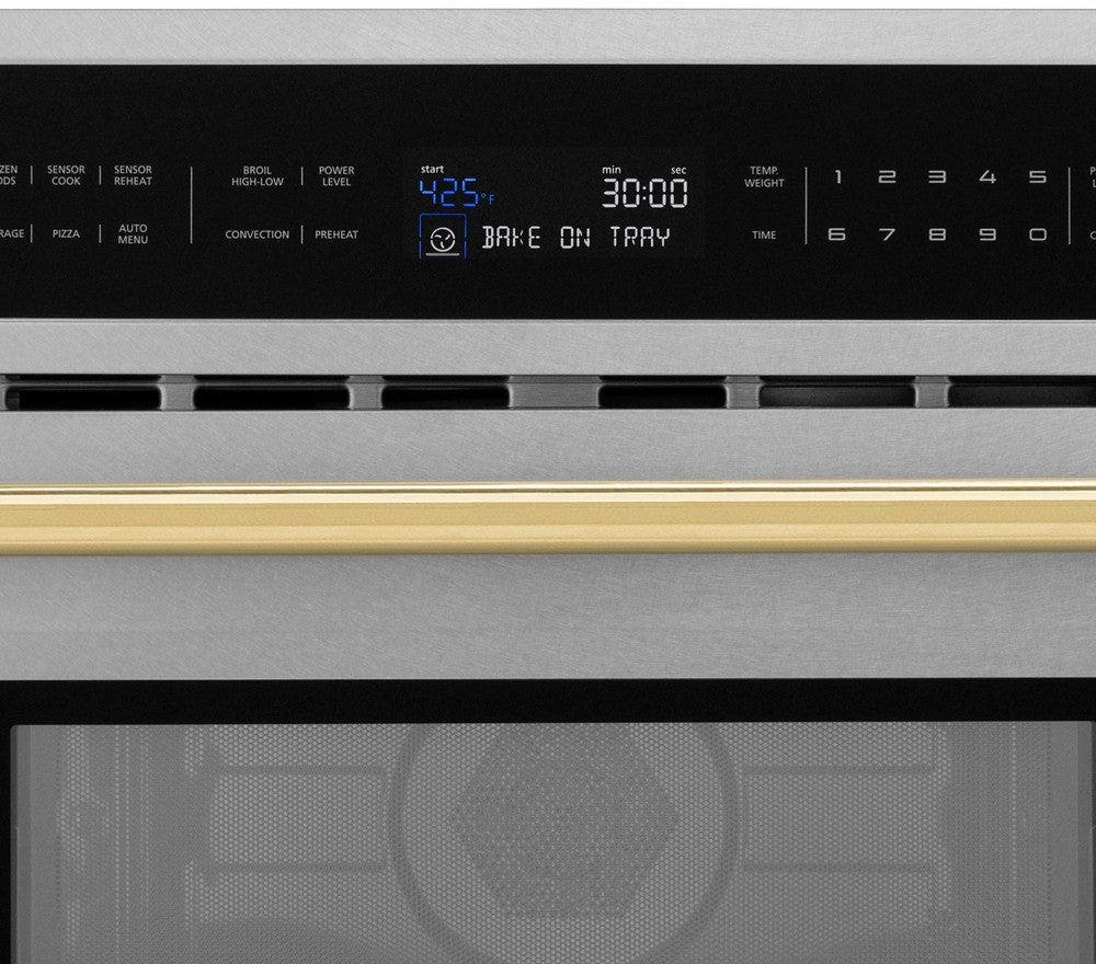 Zline MWOZ30SSG Fingerprint Resistant Stainless Steel And Gold Acc...