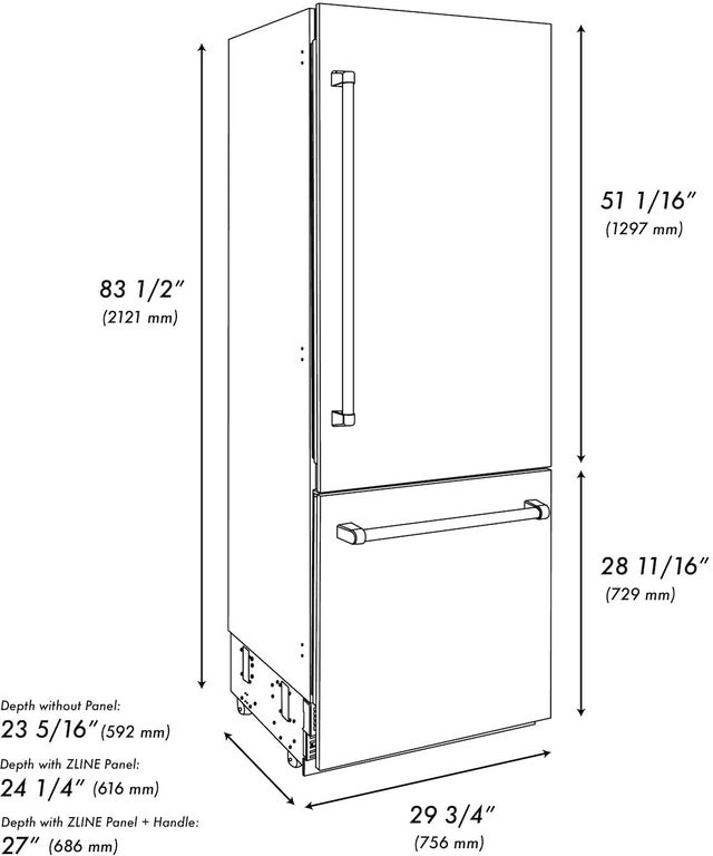 Zline RBIVZBS30CB ZLINE 30 Inch Autograph Edition 16.1 cu. ft. Built...