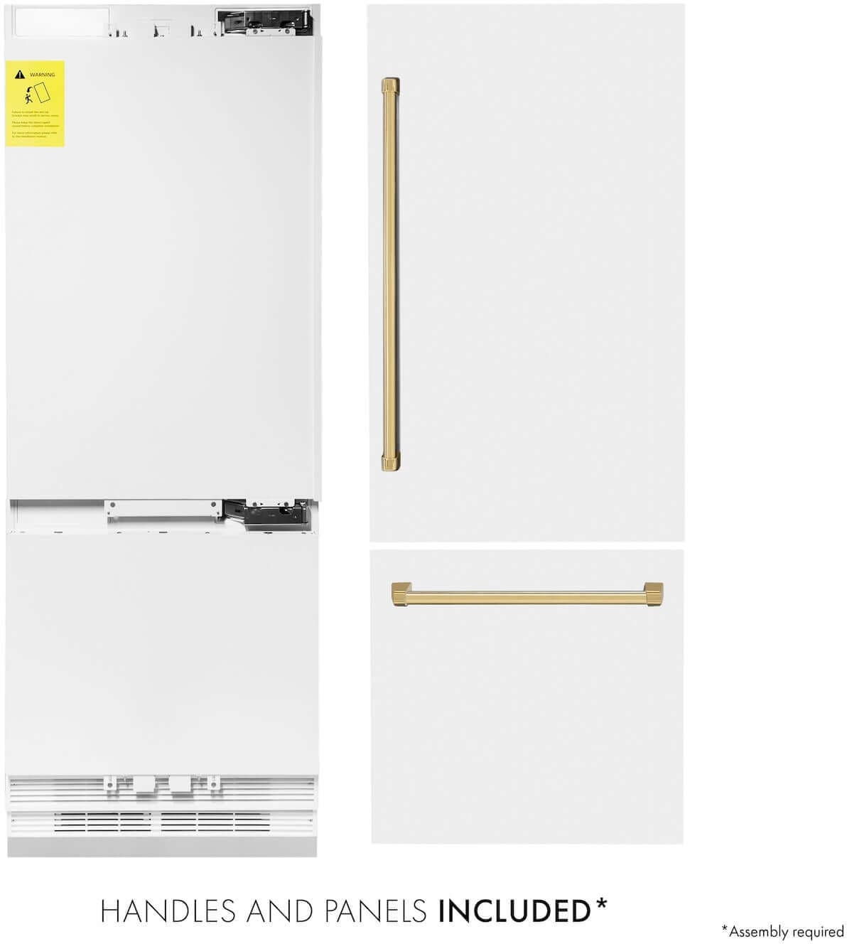 Zline RBIVZWM30G White Matte With Polished Gold Accents