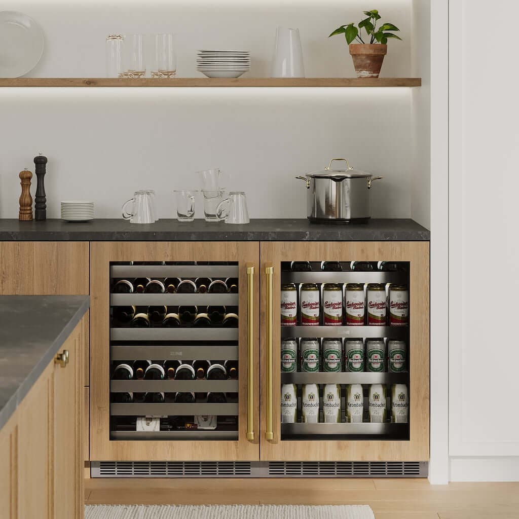Zline RBSPOZ24CB Panel Ready With Glass Door And Champagne Bronze H...
