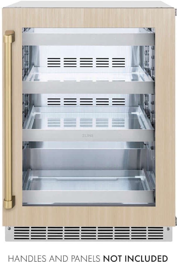 Zline RBSPOZ24CB Panel Ready With Glass Door And Champagne Bronze H...