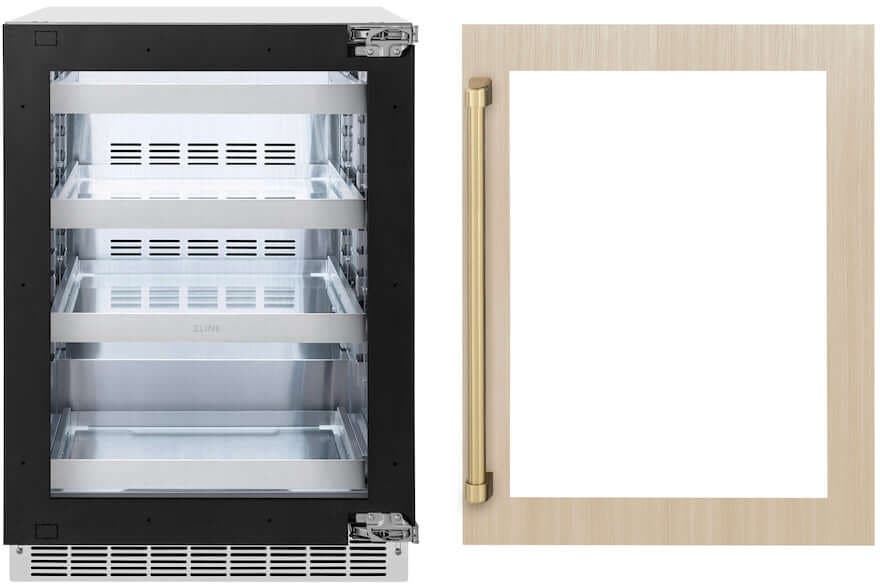 Zline RBSPOZ24CB Panel Ready With Glass Door And Champagne Bronze H...