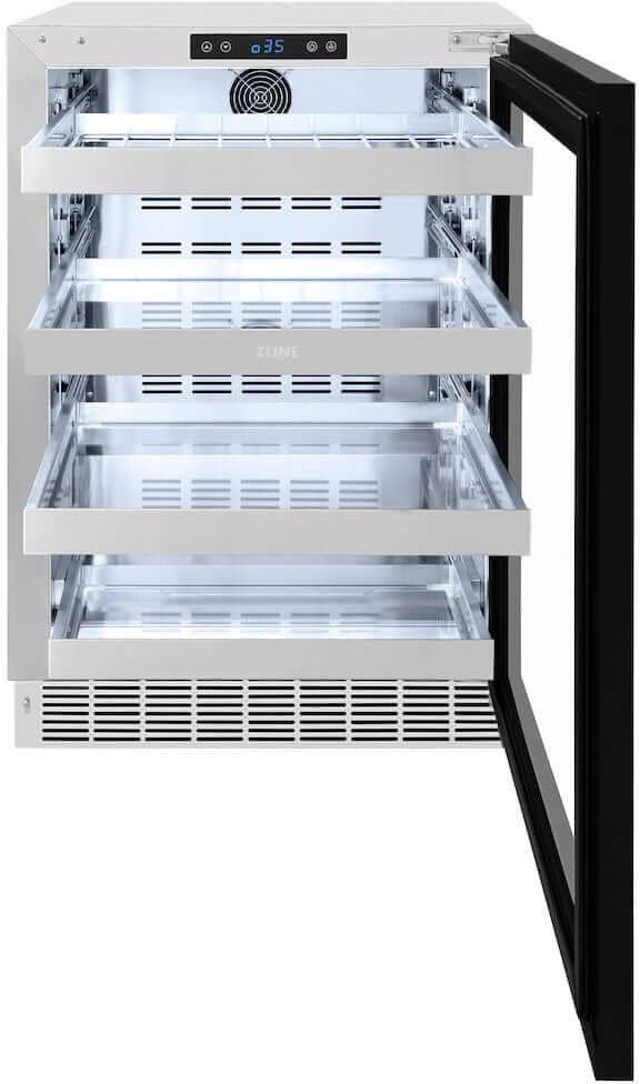 Zline RBSPOZ24G Panel Ready With Glass Door And Polished Gold Hand...