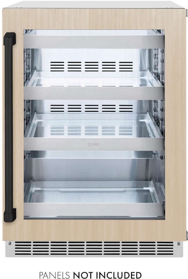 Zline RBSPOZ24MB Panel Ready With Glass Door And Matte Black Handle