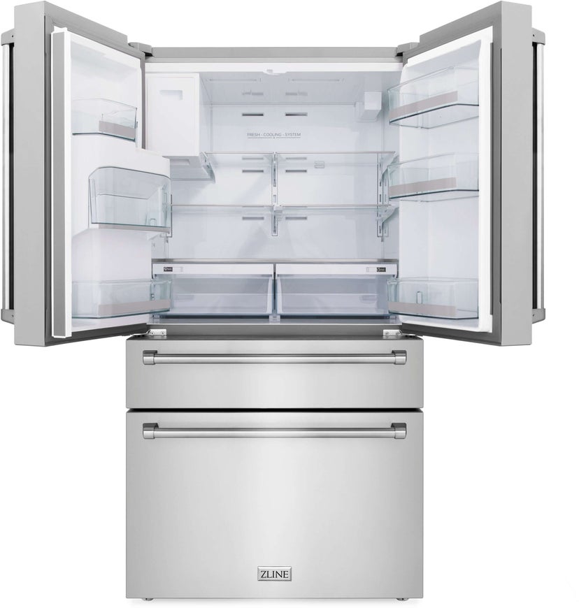 Zline RFMW36 36 Inch 21.6 cu. ft Freestanding French Door Refri...