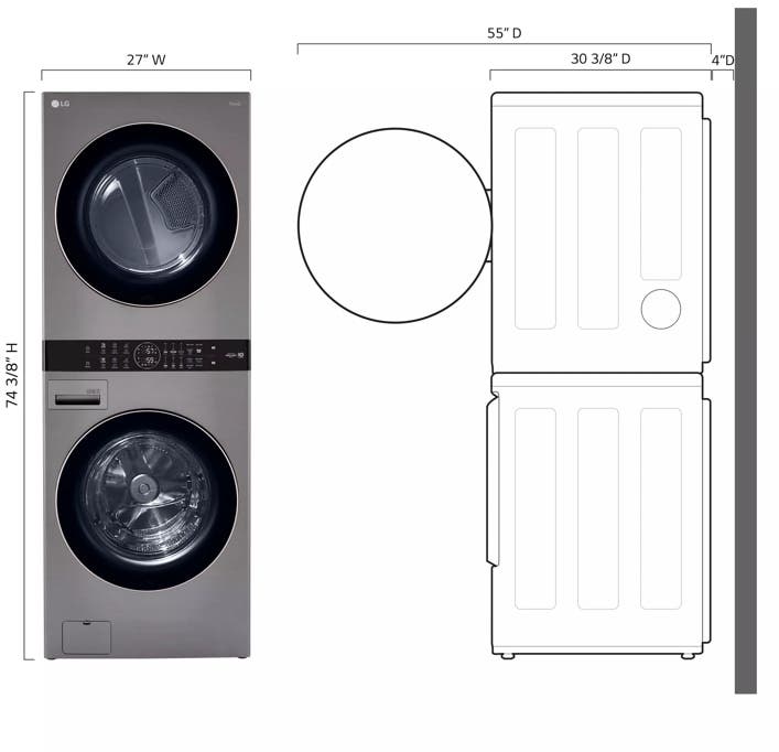 LG WKG101HVA Graphite Steel