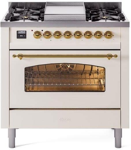 Ilve UP36FQNMPMGBLP Graphite Matte With Bronze Trim, Lp