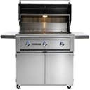 36 Inch Freestanding Grill with ProSear™ Infrared Burner, 2 Grill Surface Lights, Fluid Rotation Handle, Stainless Steel Cooking Grates, Blue Lit Control Knobs, Temperature Gauge and Lynx Hood Assist