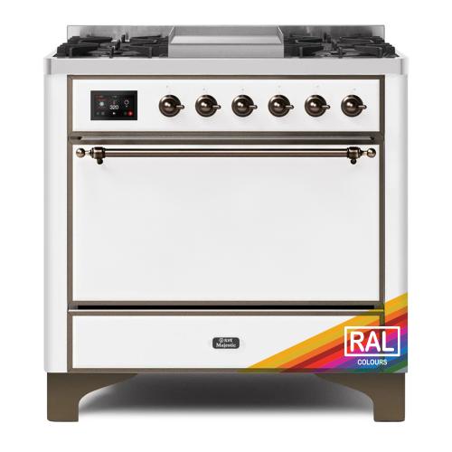 Ilve UM09FDQNS3RAB 36 Inch Dual Fuel Freestanding Range w/ 6 Sealed B...