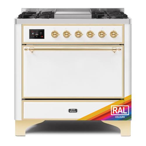 Ilve UM09FDQNS3RAGLP 36 Inch Dual Fuel Freestanding Range w/ 6 Sealed B...