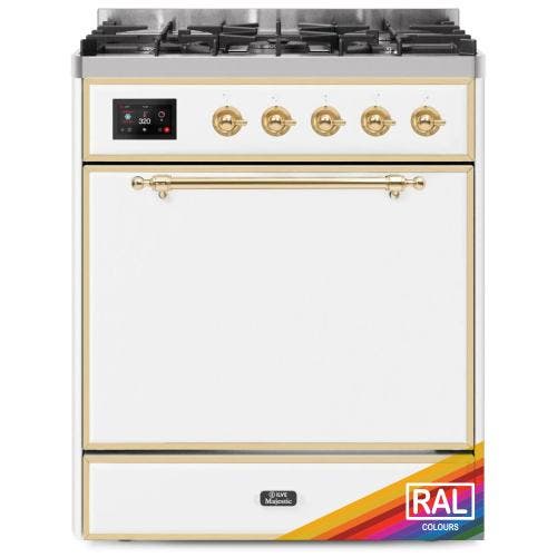 Ilve UM30DQNE3RAGLP Ral Custom Color With Brass Knobs, Liquid Propane