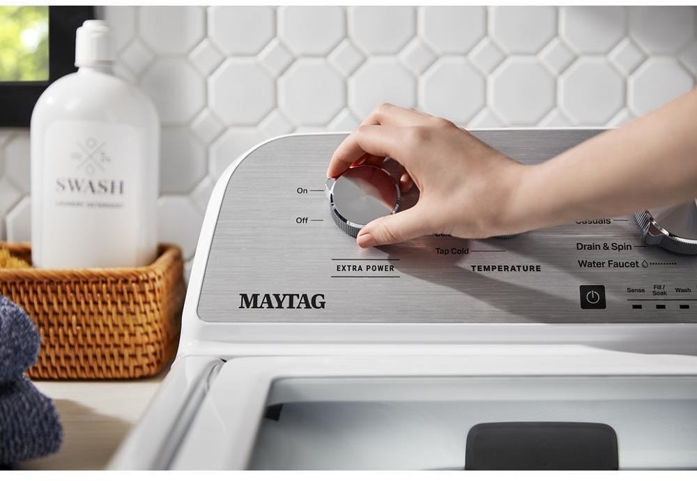 Maytag MVW5435PW Top Load Washer White | Plesser's Appliances