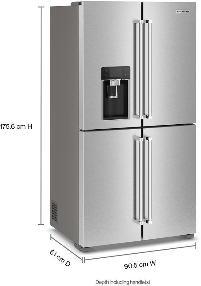 KitchenAid KRQC736RPS 36 Inch Freestanding French Door Refrigerator with...