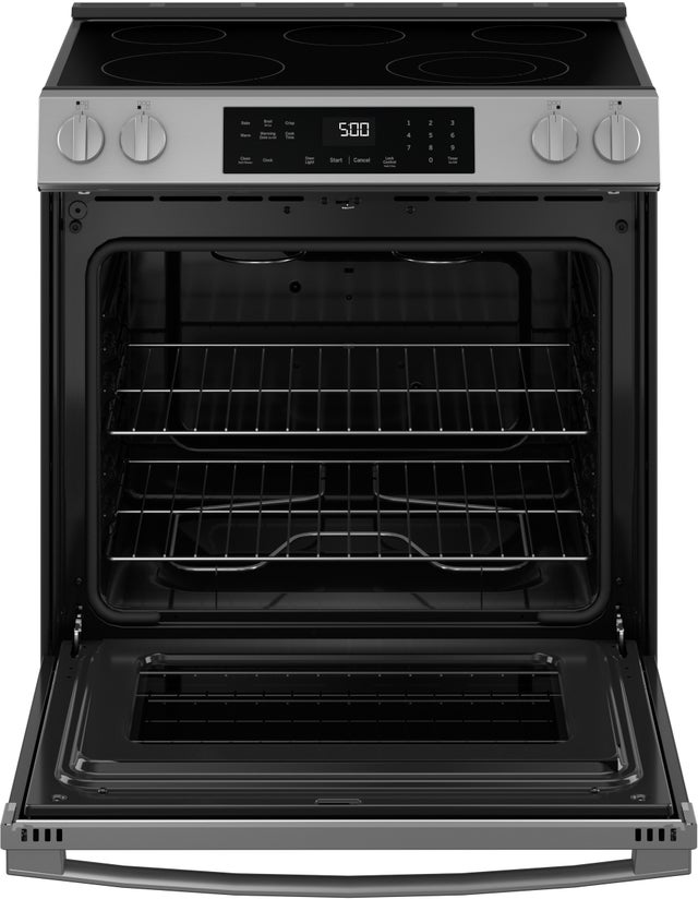 GE GRS500PVSS 30 Inch Slide-In Electric Range with 5 Smoothtop E...