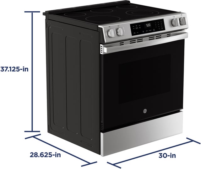 GE GRS500PVSS 30 Inch Slide-In Electric Range with 5 Smoothtop E...