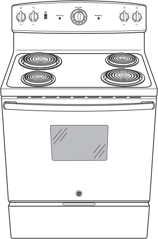 GE JBS160DMWW 30 Inch Freestanding Electric Range with 4 Coil El...