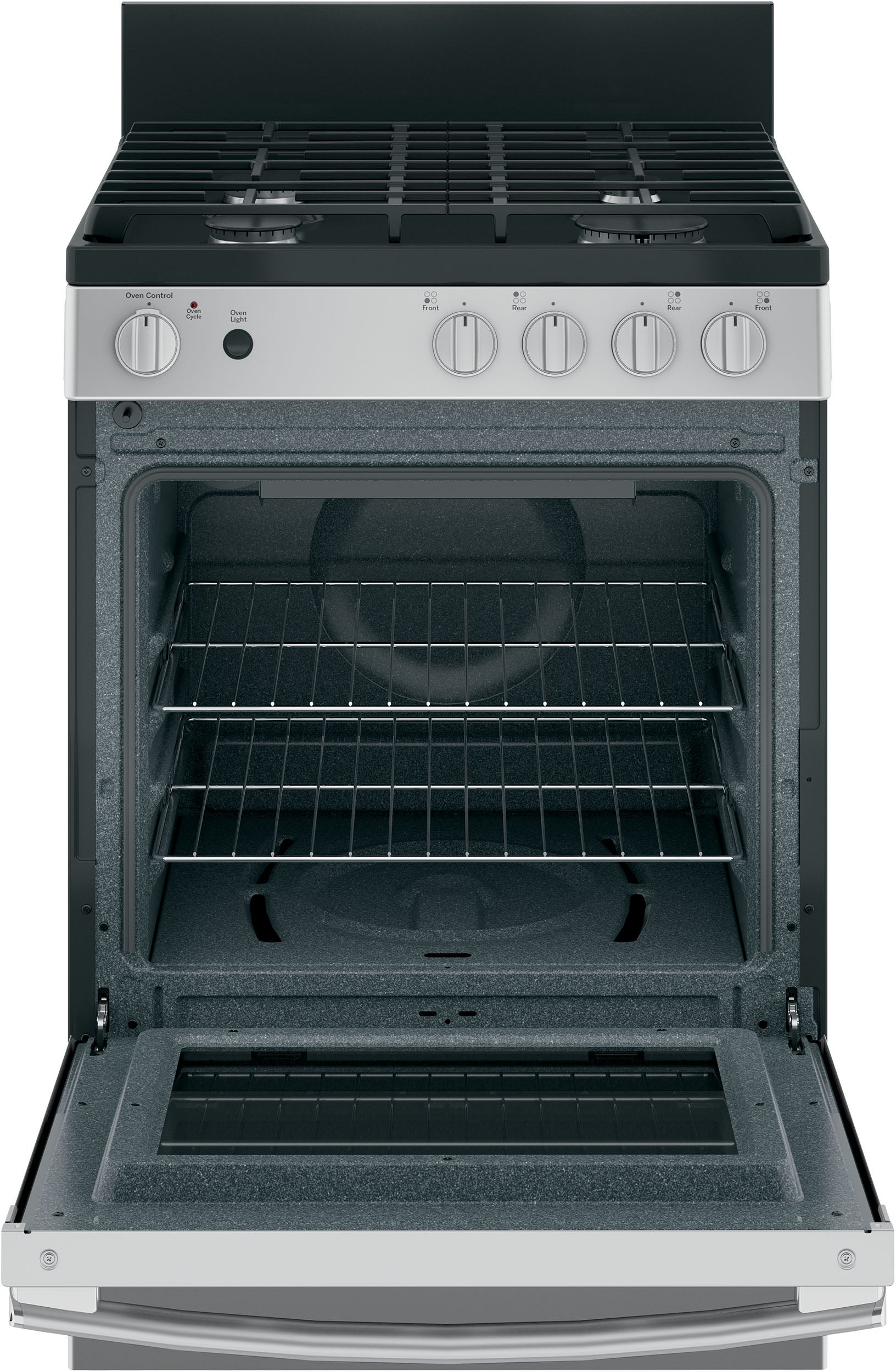 GE JGAS640RMSS 24 Inch Freestanding Slide-in Gas Range Stainless